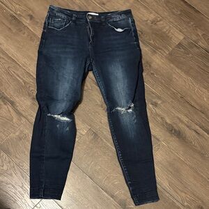 Kancan Women's Distressed Blue Jeans